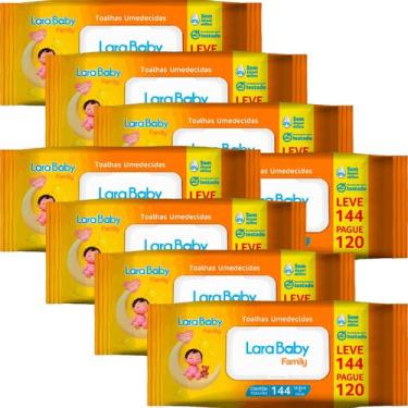 Imagem de Kit com 8 Lenços Umedecidos Lara Baby Family Leve 144 Pague 120 Total 
