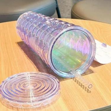 Imagem de Copo de plastico escama de peixe c/led 750ml tomate ak-7514