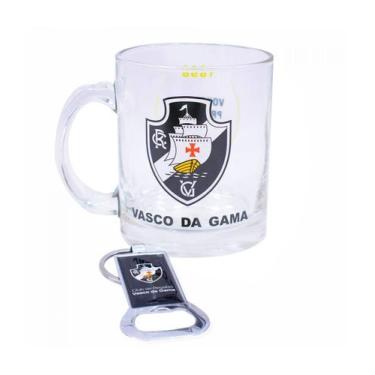 Imagem de Caneca De Vidro Com Abridor De Garrafas 350ml - Vasco - Mileno