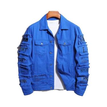 Imagem de Jaqueta Jeans Masculina Y2K De Algodão Elástico Corta-Vento Estilo Tru