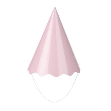 Imagem de Chapéu de Aniversário Silver Liso Rosa com 8 Unidades - Silver Plastic