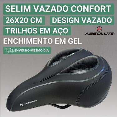 Imagem de Selim Vazado Comfort Absolute TRI Aço Apli Gel Molas, Cinza