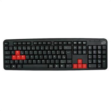 Imagem de Teclado Gamer Newlink Tc308 Ergonomico 107 Teclas Compacto, Preto e Ve