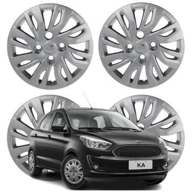 Imagem de Jogo Calota Aro 14 Ford KA 2019-2020 Cubo Baixo Prata - Grid Calotas