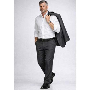 Imagem de Terno Slim Chumbo Poliviscose Jordhan  Alfaiataria Premium, Chumbo, 60