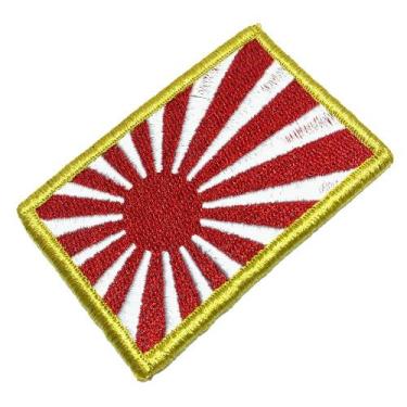 Imagem de Bandeira Japão Kamikaze Patch Bordada Fecho Contato Gancho - Myflag