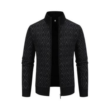 Imagem de Jaqueta Masculina De Inverno Grossa E Quente Com Forro De Lã, Corta-Ve