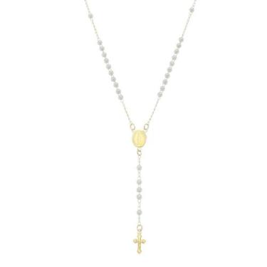 Imagem de Colar terço maria mini perólas folheado a ouro 18k - Piuka, Dourado, 6