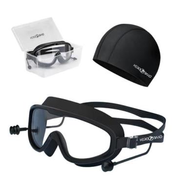 Imagem de Kit Natação Adulto Profissional Hero Band Óculos Anti-UV Silicone Touc