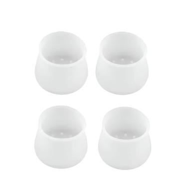 Imagem de 4 Protetores Silicone Cadeira Mesa Cama Redondo Transparente - GXM