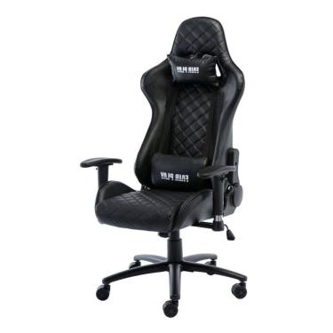 Imagem de Cadeira Gamer Reclinável Giratório NR-17 Fair Play Fratini Poliuretano (PU) Preto Base...