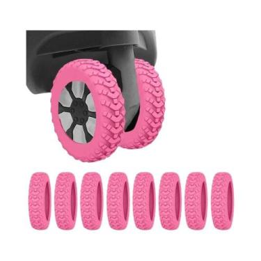 Imagem de Protetor De Rodas De Silicone Para Bagagem, 8 Peças, Textura Espessa, 