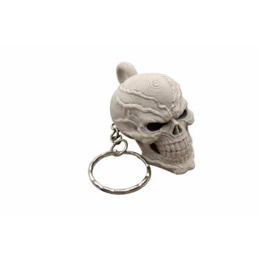 Imagem de Chaveiro Caveira Crânio Realista 3d Premium COR:BEGE - monster.varieda