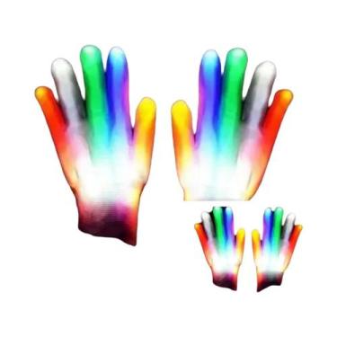 Imagem de Luvas De LED Neon Luminosas Com Caveira Piscante Para Festa De Hallowe