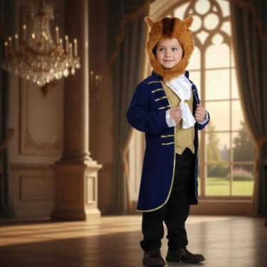Imagem de Fantasia Infantil Príncipe Bela Fera Blazer Gravata E Touca - Baby Plu