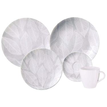Imagem de Aparelho de Jantar 20 Peças em Porcelana Decorada Tramontina Arbo Jogo Pratos Xícaras