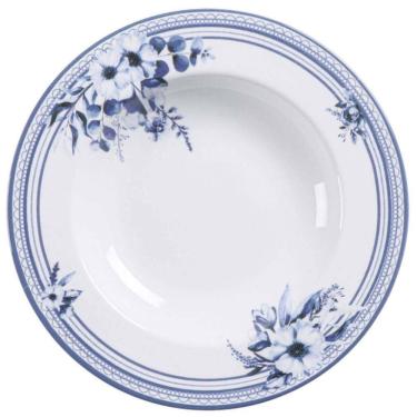 Imagem de Jogo 12 Pratos Fundos 23cm Tramontina Azzura Porcelana 330ml Servir Mesa Posta Buffet E...