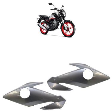 Imagem de Par Carenagem Lateral Farol CG 160 Titan 2022 Prata Iron - Automotive 