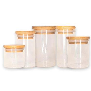 Imagem de Kit 5 Potes de Vidro Hermético com Tampa de Bambu - Rizzo