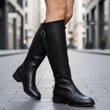 Imagem de Bota Feminina Napa Pele Strech Beira Rio Zíper Lateral, Café, 36