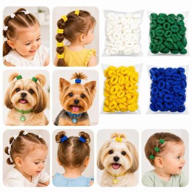 Imagem de Kit 120 Xuxinhas Pet Copa Mundo Cores da Bandeira Brasil 1cm - Genéric
