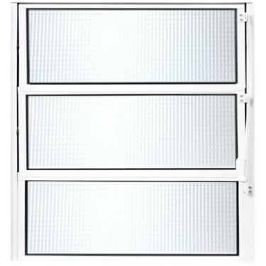 Imagem de Janela Basculante Vitro De Aluminio Branco Liso Esquadria 80x80 Vidro 