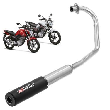 Imagem de Escapamento Esportivo ES-691CP Honda Titan 125 e Fan 125 Aço Cromado e Preto Pro Tork