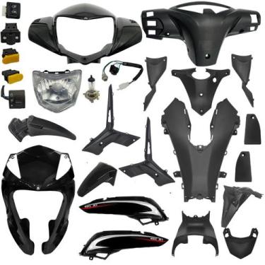 Imagem de Kit Carenagem Completa Shineray Jet 50 2012 até 2020 - Trilha, Preto