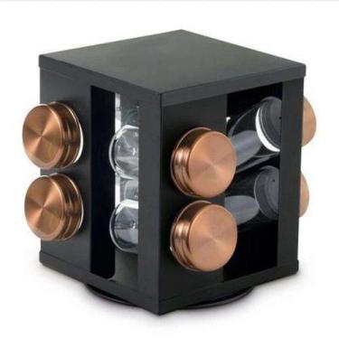 Imagem de Porta Condimentos Inox Mimo Style Giratório 8pçs Bronze