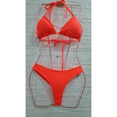 Imagem de Biquíni cortininha semi fio laranja neon Mariachi tamanho M