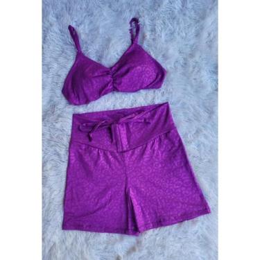 Imagem de Short e Top com bojo Conjunto Academia Feminino Fitness - PIJAMAS VIÇO