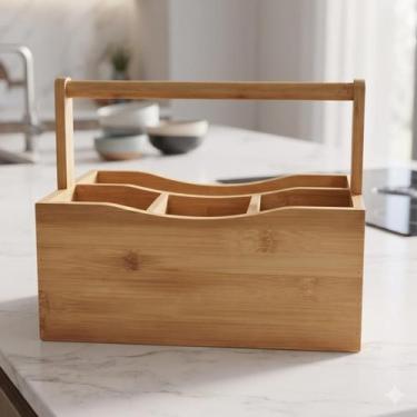 Imagem de Porta Talher de Bambu com Alça - Mimo Style