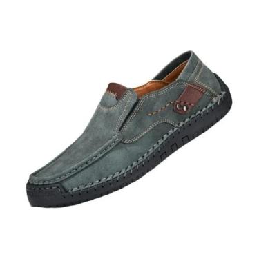 Imagem de Mocassins De Couro Macio Para Homens Tamanho Grande, Sapatos Casuais F