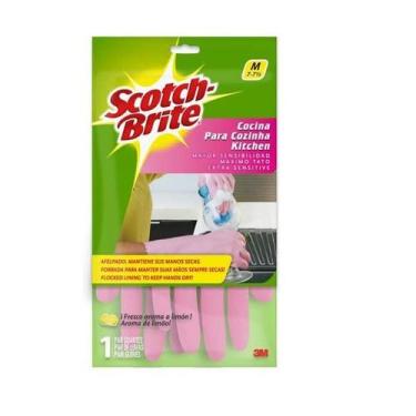 Imagem de Luva para Cozinha SCOTCH-BRITE TAM M Rosa 3M