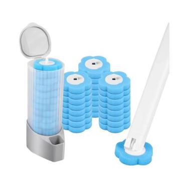 Imagem de Conjunto De Escova Sanitária Descartável Com Suporte E Kit De Limpeza 
