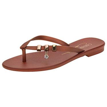 Imagem de Rasteira Grendha Simone Feminino Marrom 33/34