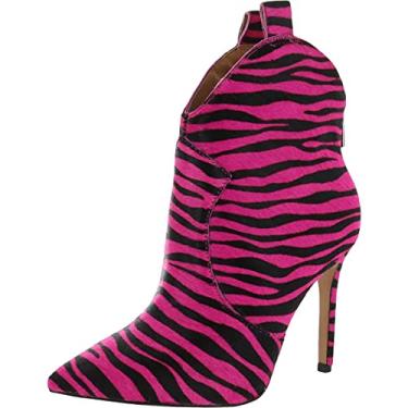 Imagem de Jessica Simpson Botas femininas Pixillez 2 cano curto bico fino no tornozelo, Combo de zebra rosa brilhante, 6.5