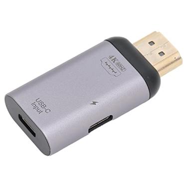 Imagem de Leitor de cartão USB, adaptador HD 4K tipo C, mesmo modo de tela, dissipação rápida de calor PD 100W para Q para SO (tipo C fêmea para HDMI macho)