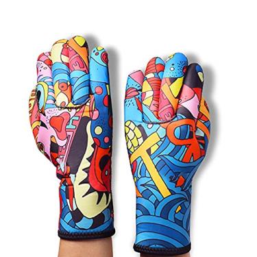 Imagem de Yajun Luvas de mergulho femininas de neoprene de 3 mm, luvas masculinas de surfe, luvas que mantêm aquecidas, antiderrapantes, elásticas e protetoras, B, G (27,58 cm)