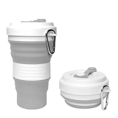 Imagem de Copão Ecológico Retrátil Silicone Grande Dobrável 550ml Copo (Cinza-Claro)