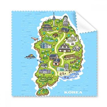 Imagem de Mapa mostrando marcos populares na Coreia pano de limpeza para limpeza de telefone, 5 peças