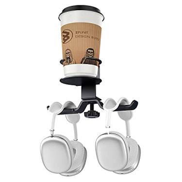 Imagem de WixGear Suporte de fone de ouvido, suporte de fone de ouvido para jogos 2 em 1 PC, com organizador de cabo, suporte de fone de ouvido giratório e ajustável de 360°, adequado para todos os fones de ouvido e bebidas