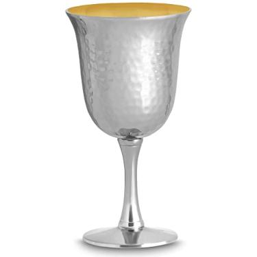 Imagem de Xícara infantil Zion Judaica deslumbrante martelada com interior dourado - Personalização opcional, Prata, Not Personalized, 1