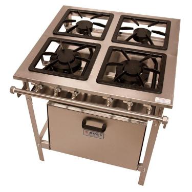 Imagem de Fogão 4 Bocas 2 Duplas Inox com Forno Stand Metal Brey 104-F 2D I