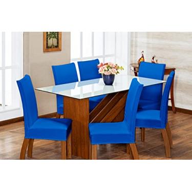 Imagem de Capa De Cadeira 04 Peças Sala de Jantar - Azul Royal