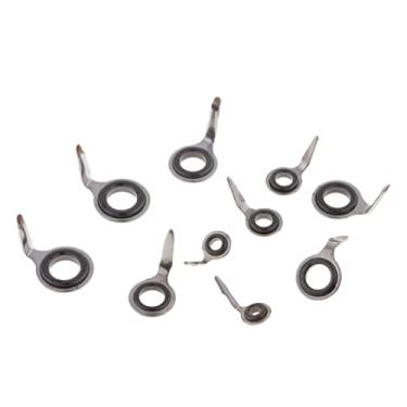Imagem de SM SunniMix 10 pçs 5 tamanhos vara de pesca ponta guia anel superior, linha de pesca conjuntos de olhos, conjunto de kit de reparo de vara circular para pesca