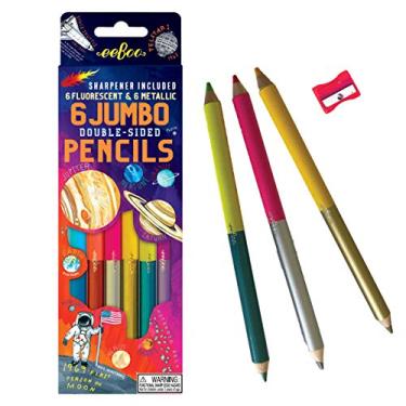 Imagem de eeBoo Solar System Fluorescent Double-Sided Color Pencils/Set of 6, Multi,1 Count, 0689196510694