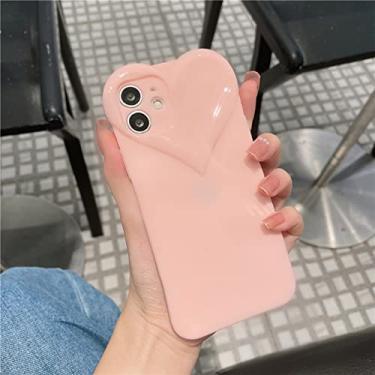 Imagem de Capa de telefone de coração de amor doce doce para iPhone 11 12 Pro XS Max X XR SE 7 8 Plus Capa traseira macia brilhante, rosa, para iPhone 8Plus