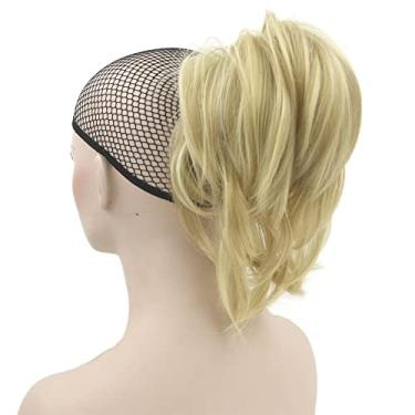 Imagem de IMISSU Acessórios de rabo de cavalo encaracolados flexíveis com grampos extensões de cabelo pequenos pedaços de cabelo (Loira Suja)