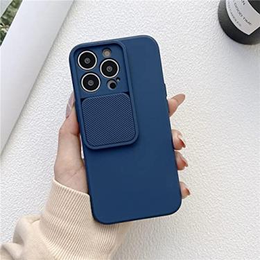 Imagem de Deslize Fechar Proteção da Câmera Soft TPU Case para iPhone 13 12 11 Pro XS Max X XR 7 8 Plus SE2020 Cor Sólida Capa de Silicone Coque, Marinha, para iphone 13 mini